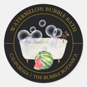 Watermelon Bubble Bath label
