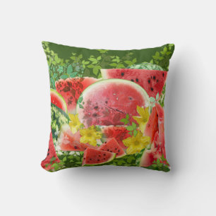 Watermelon Burst Throw Pillow
