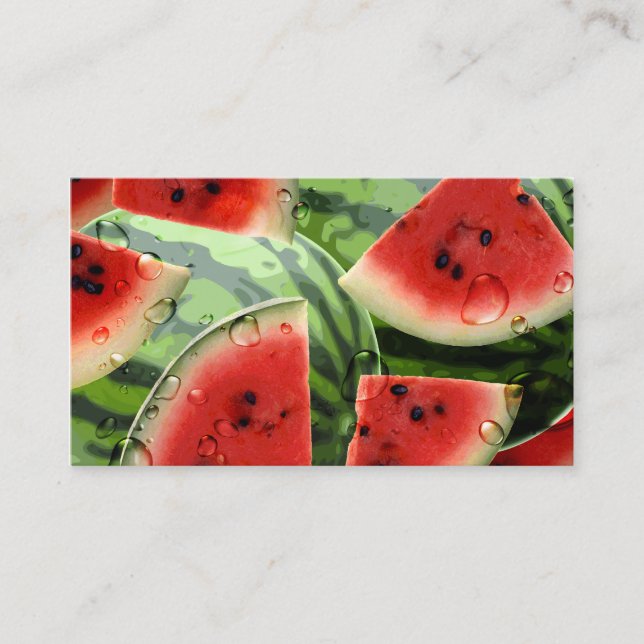 Watermelon Business card Indestructible Paper (Front)