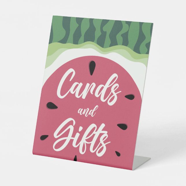 Watermelon Cards and Gifts Summer Baby Shower Pedestal Sign (Front)