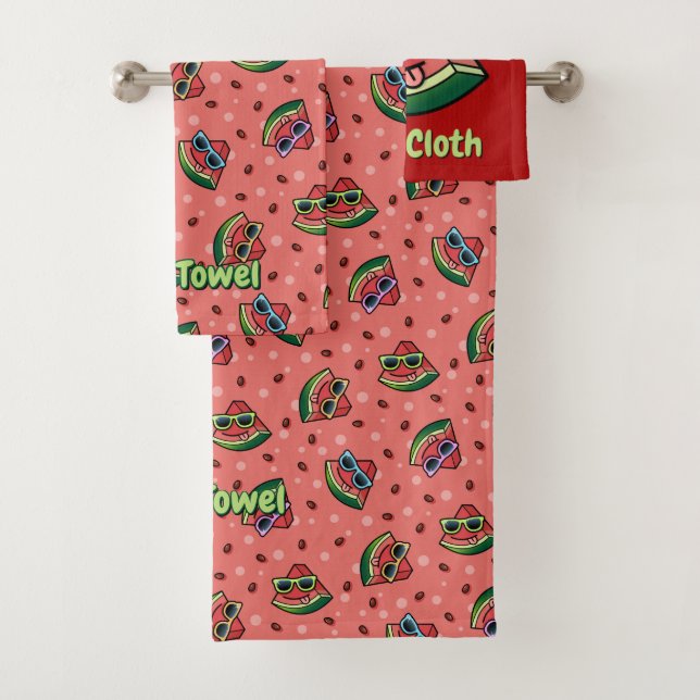 Watermelon Cartoon Bath Towel Set (Insitu)
