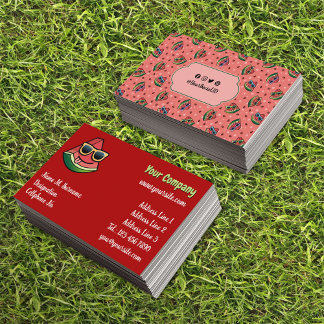 Watermelon Cartoon Business Card