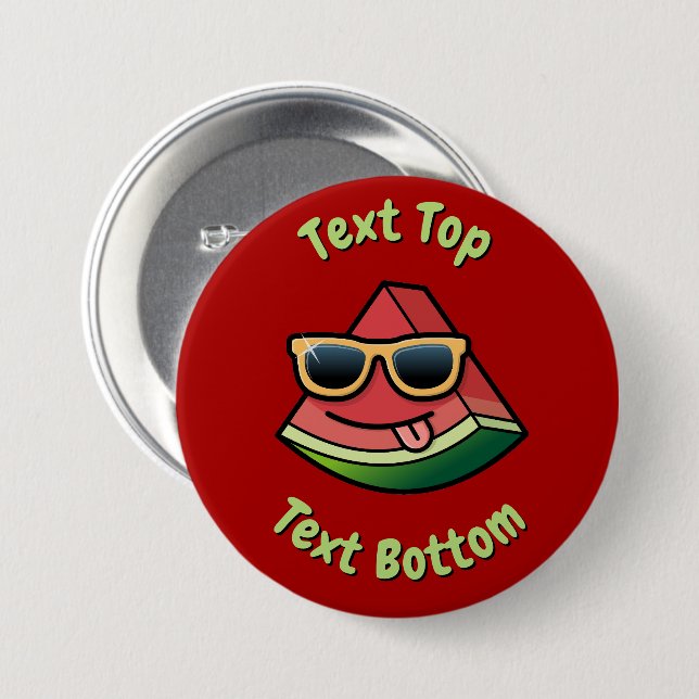 Watermelon Cartoon Button (Front & Back)