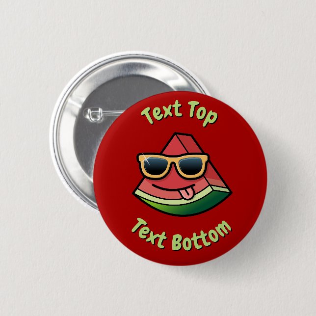 Watermelon Cartoon Button (Front & Back)