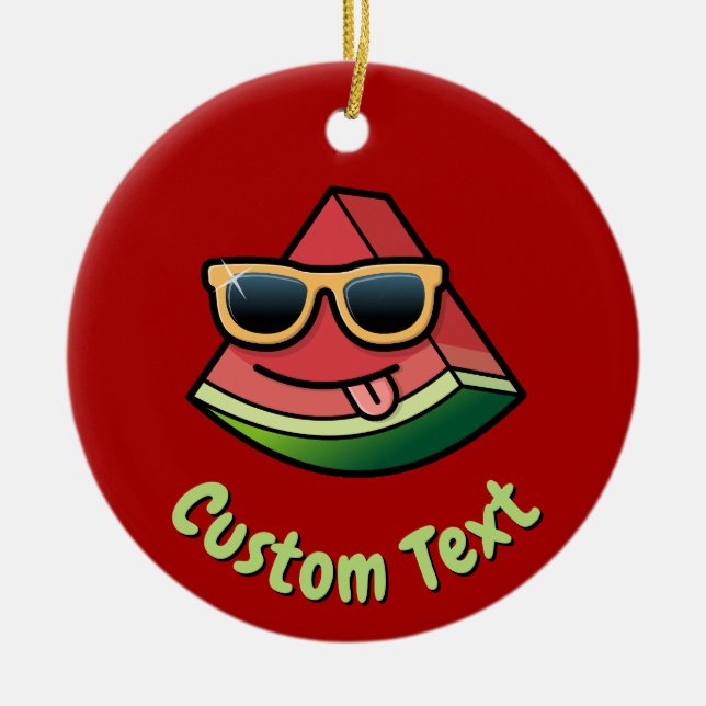 Watermelon Cartoon Ceramic Ornament (Front)