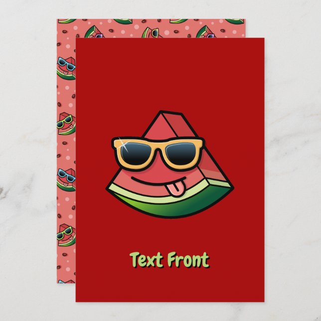 Watermelon Cartoon Invitation (Front/Back)