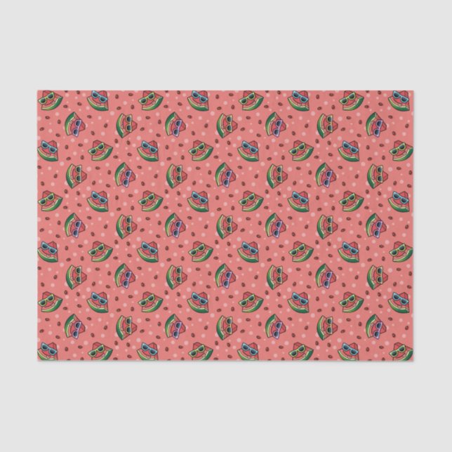 Watermelon Cartoon Pattern Tissue Paper (Front)