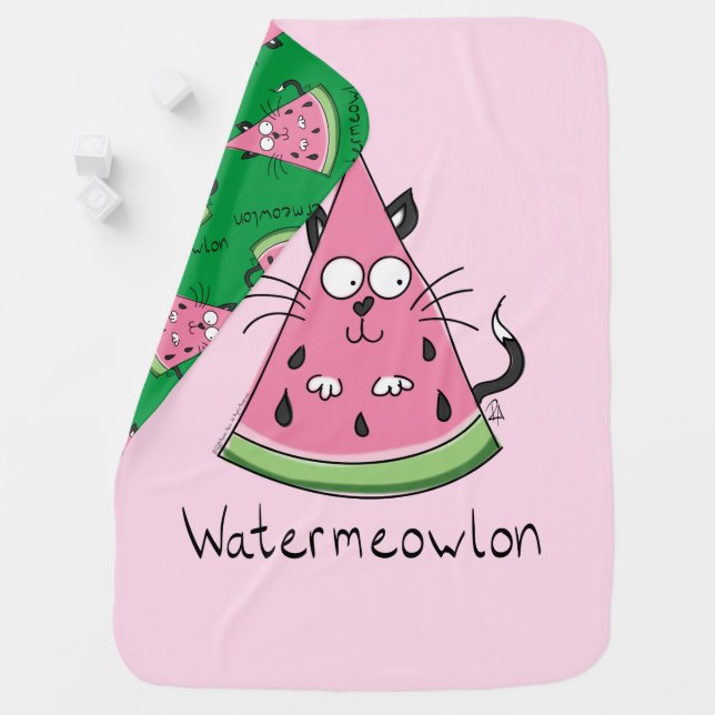 Watermelon Cat Cute Kids Baby Blanket (In Situ)