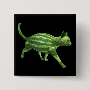 Watermelon Cat Pinback Button