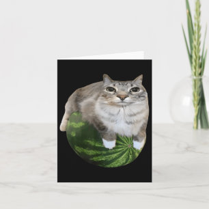 Watermelon Cat Silly Cat Meme Card
