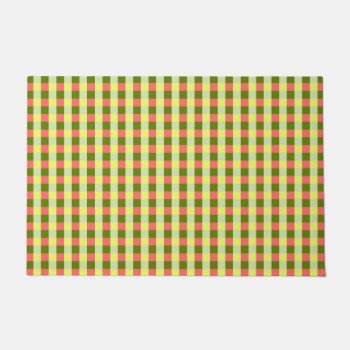 Watermelon Check Doormat by QuirkyChic at Zazzle
