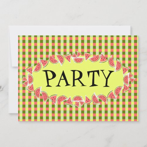 Watermelon Check Party invitation