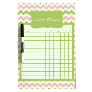 Watermelon Chevron Chore Chart Dry-Erase Board
