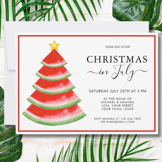 Watermelon Christmas In July Party  Invitation (Creator Uploaded)