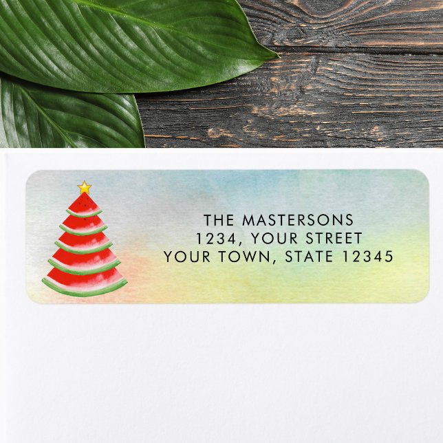 Watermelon Christmas Return Address Label (Creator Uploaded)