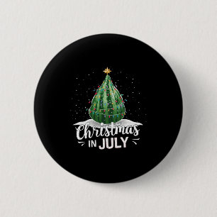 Watermelon Christmas Tree Christmas In July Summer Button
