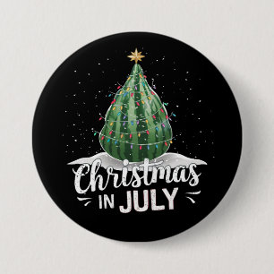 Watermelon Christmas Tree Christmas In July Summer Button