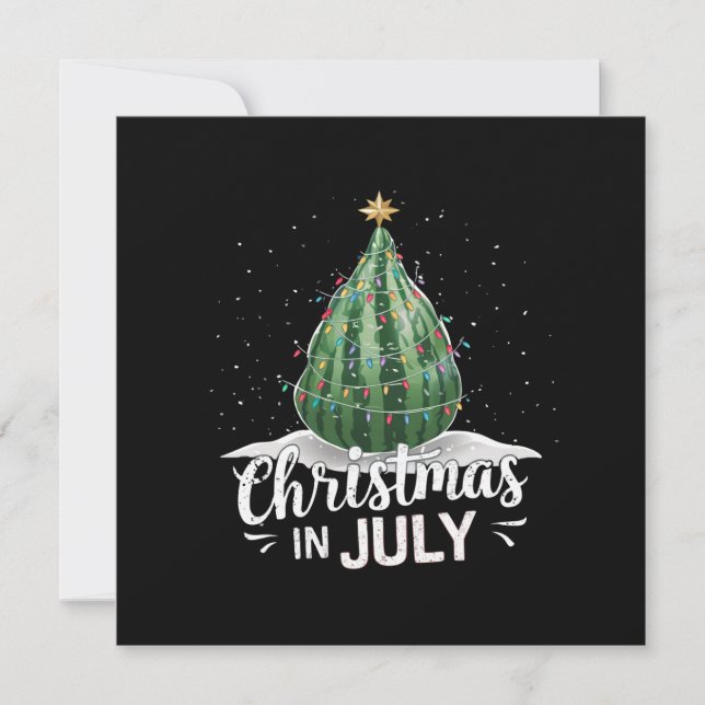 Watermelon Christmas Tree Christmas In July Summer Holiday Card (Front)