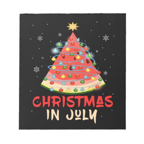 Watermelon Christmas Tree Christmas In July Summer Notepad