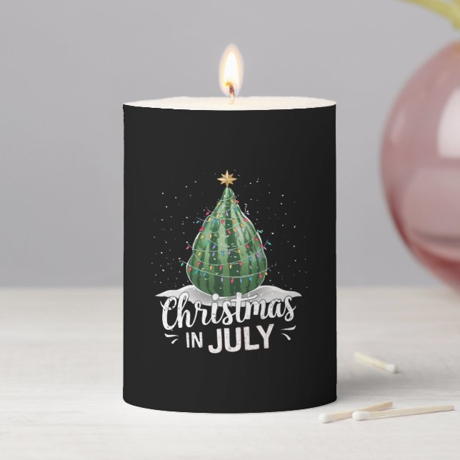 Watermelon Christmas Tree Christmas In July Summer Pillar Candle (In Situ)