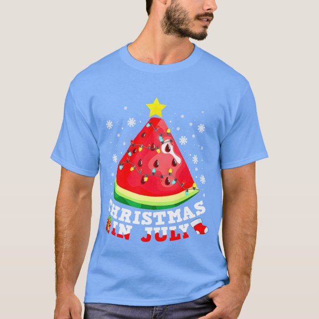 Watermelon Christmasree Christmas In July boy T-Shirt (Front)