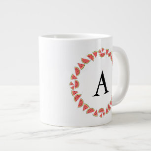 Watermelon Circle Monogram Giant Coffee Mug