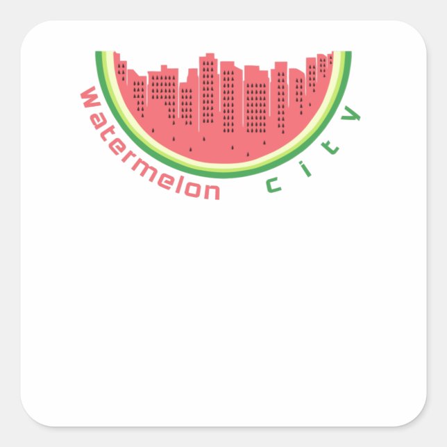 Watermelon City Square Sticker (Front)