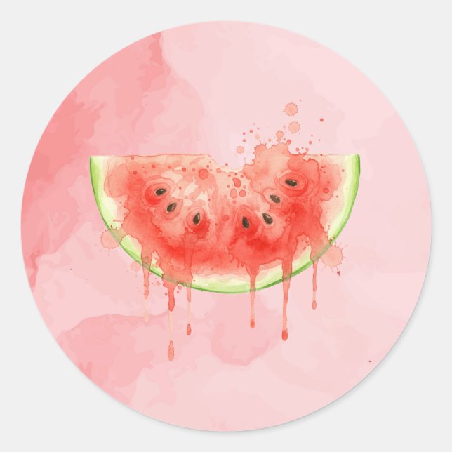 Watermelon Classic Round Sticker (Front)