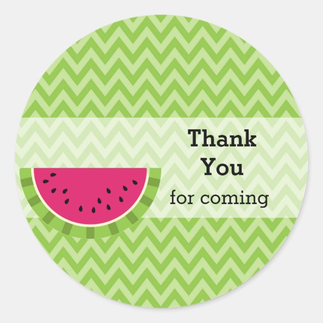 Watermelon color classic round sticker (Front)
