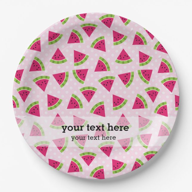 Watermelon color paper plates (Front)