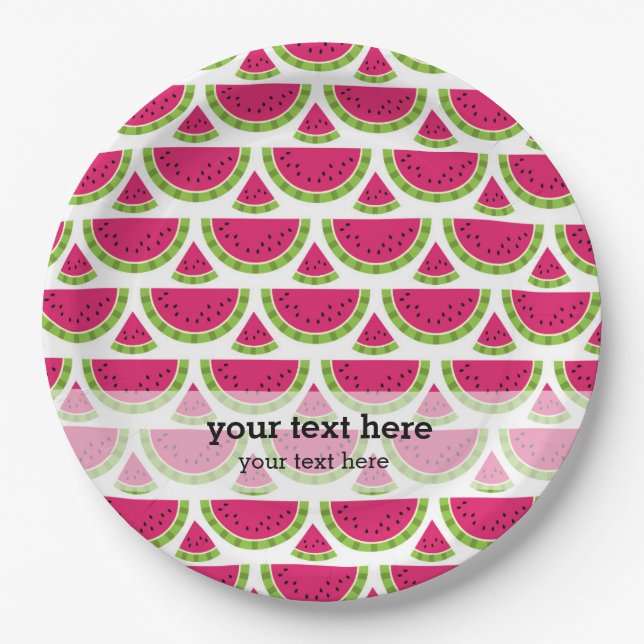 Watermelon color paper plates (Front)