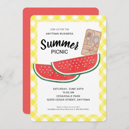 Watermelon Company Summer Picnic Invitation