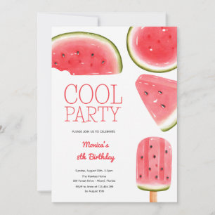 Watermelon cool party birthday invitation