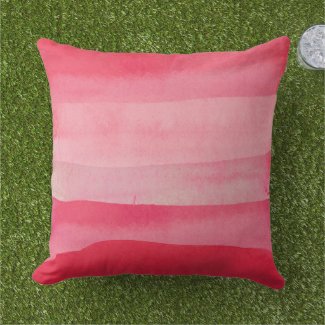 Watermelon Coral Paint Test Outdoor Pillow