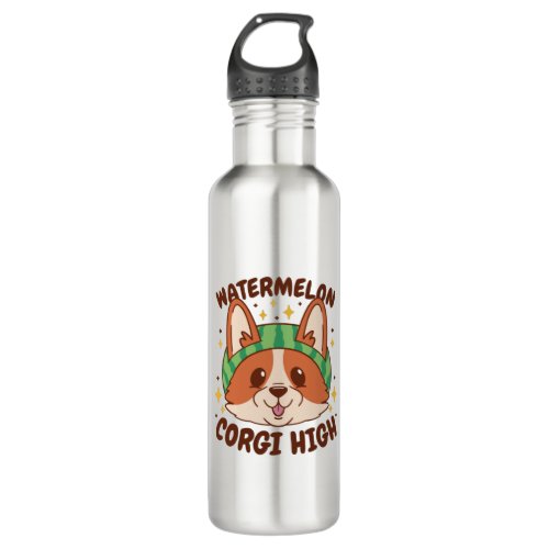 WATERMELON CORGI HIGH CORGI WEARING WATERMELON STAINLESS STEEL WATER BOTTLE