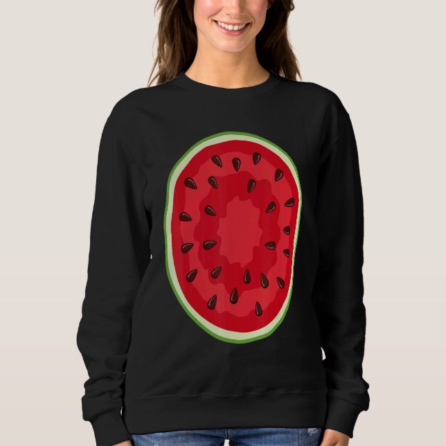 Watermelon Costume Crew     Halloween Costume Frui Sweatshirt (Front)