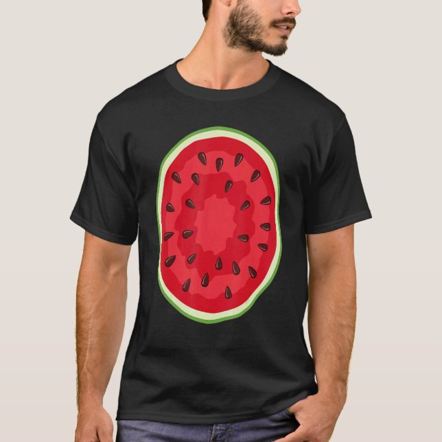 Watermelon Costume Crew     Halloween Costume Frui T-Shirt (Front)
