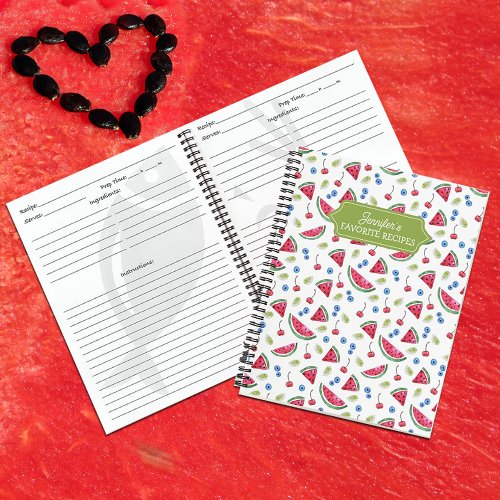 Watermelon Custom Favorite Recipes  Notebook