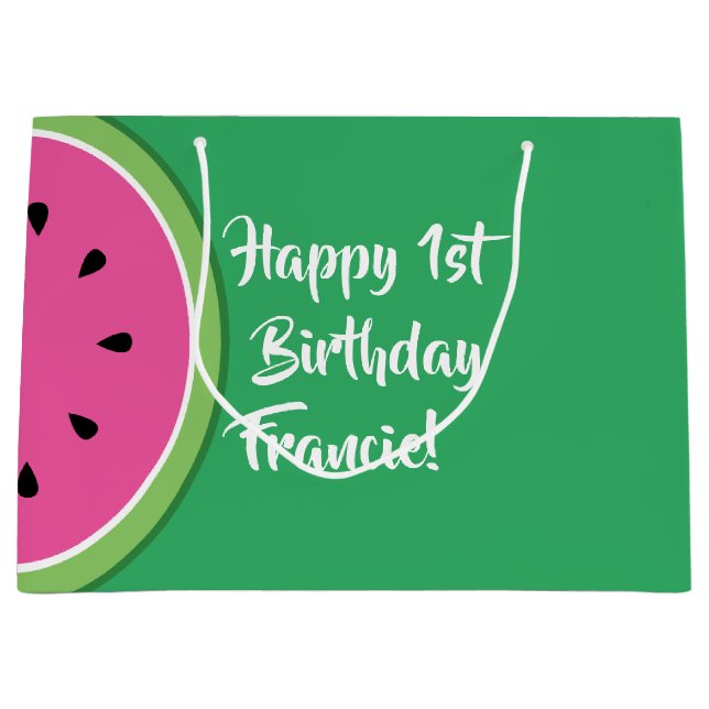 Watermelon Cute 1st Birthday Gift Bag (Front)