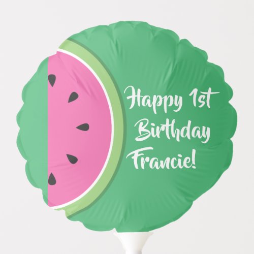 Watermelon Cute Colorful 1st Birthday Mylar Balloon