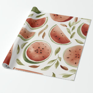 Watermelon Cute Colorful Pink Green Wrapping Paper