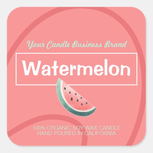 Watermelon Cute Style Modern Soy Candles Labels 