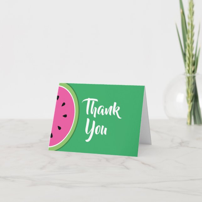 Watermelon Cute Thank You 1st Birthday Cards (Front)