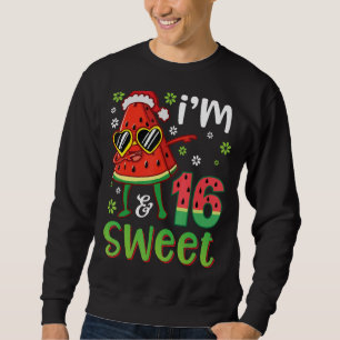 Watermelon Dabbing Christmas In July I'm 16 Years Sweatshirt