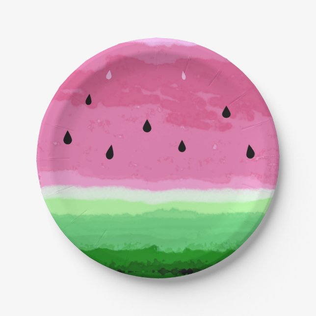 watermelon design Party Paper Plates (Front)