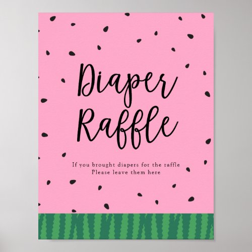 Watermelon Diaper Raffle Sign