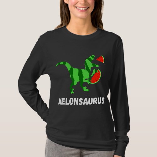 Watermelon Dinosaurs Summer Fruit Funny Melon Saur T_Shirt