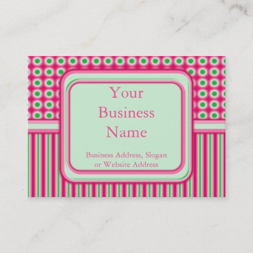 Customizable Watermelon Dots &amp; Stripes Business Cards
