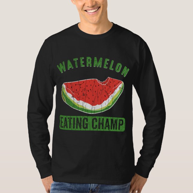 Watermelon Eating Champ Funny Summer Fruit Lover G T-Shirt (Front)