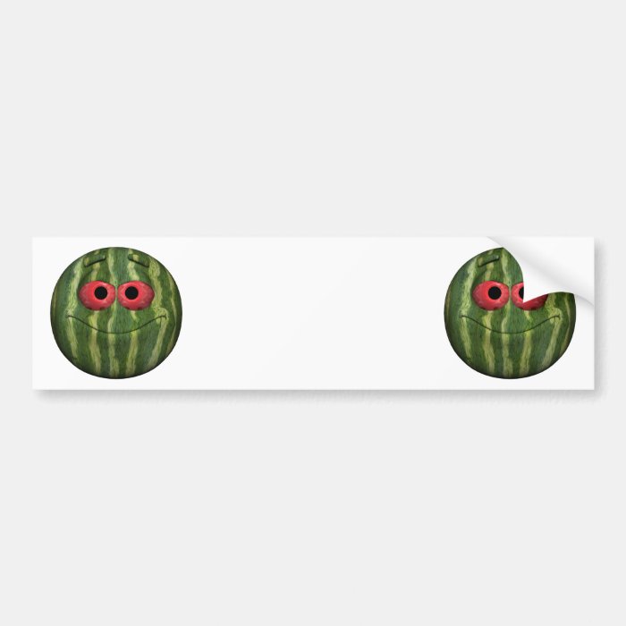 Watermelon Emoticon Bumper Sticker